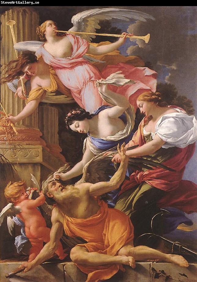 Simon Vouet Saturn, Conquered by Amor, Venus and Hope